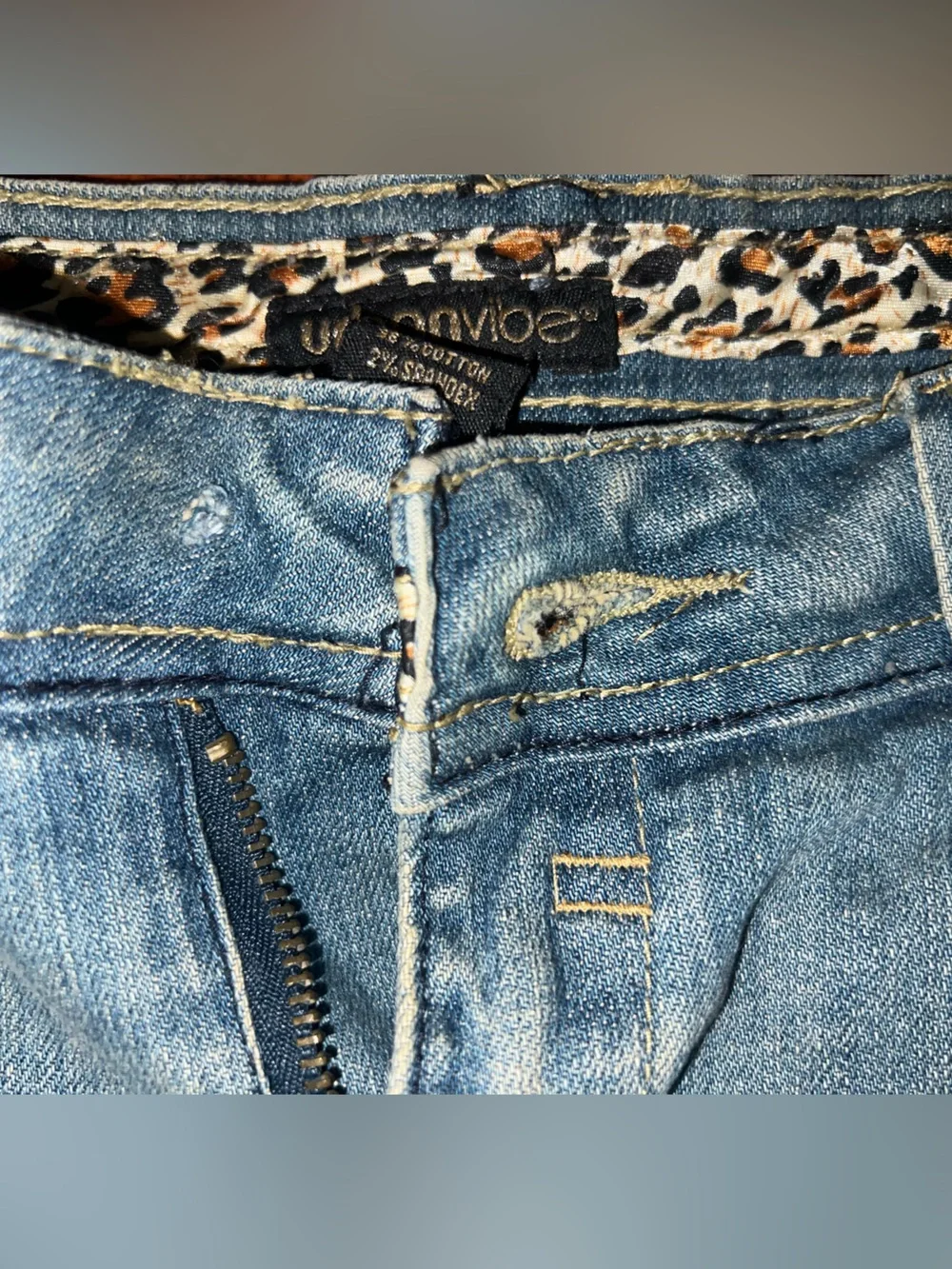 Urban Vibe Light Blue Studded Denim Roll-Cuff Shorts w/ Leppard Details